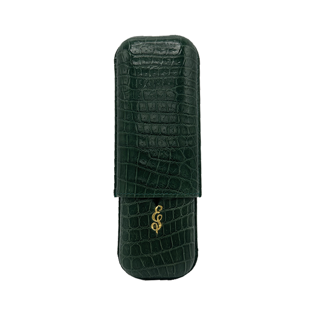 Edward Sahakian 2 cigar case - Green Croc – Davidoff London Edward Sahakian 2 cigar case - Green Croc – Davidoff London