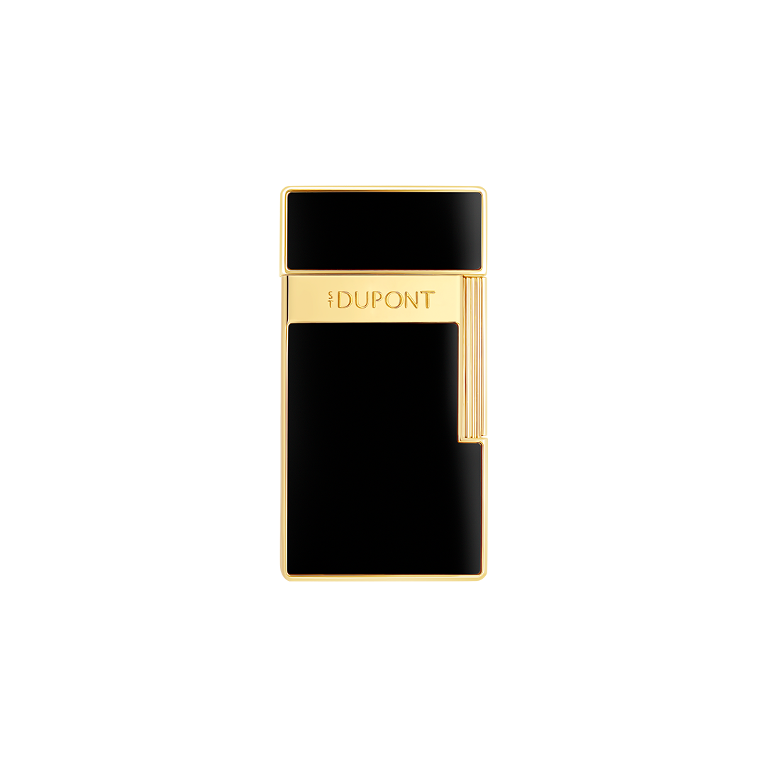 S.T. Dupont Lacquered Black & Gold Biggy Lighter