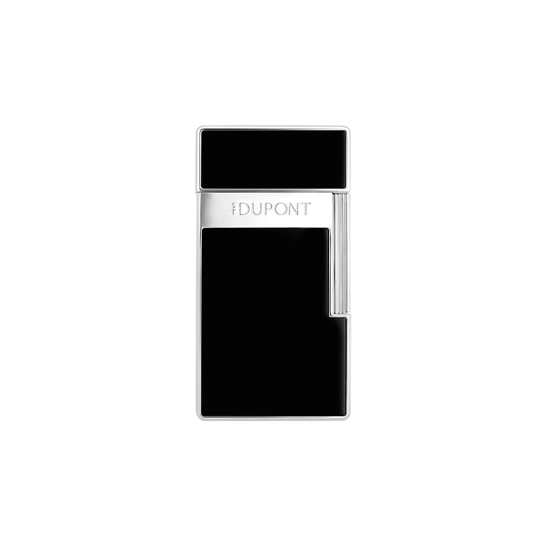S.T. Dupont Lacquered Black & Silver Biggy Lighter