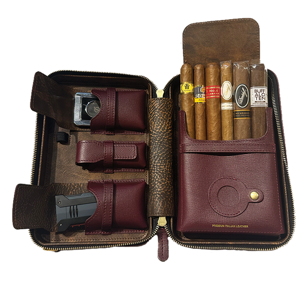 ふうじん　シガーケース　ハリスツイード　cigar holder The Cigar Holder Nexus Case - Burgundy – Davidoff London
