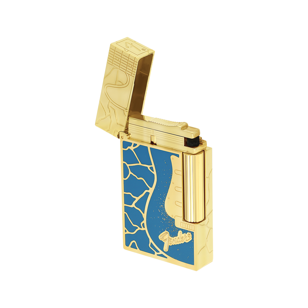 S.T. Dupont Ligne 2 Fender Blue & Gold Lighter