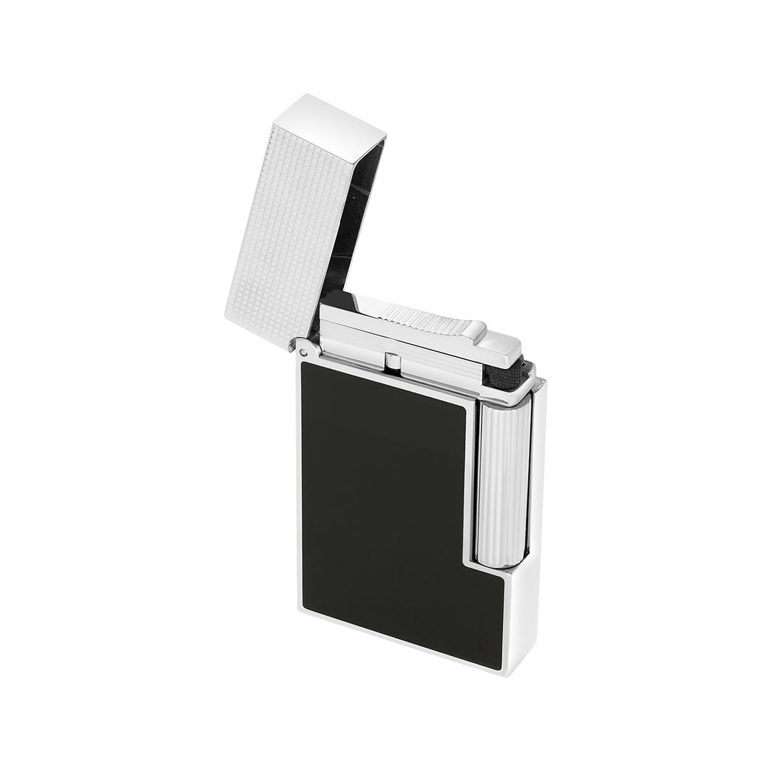 S.T. Dupont Ligne 2 Micro Diamond Head Platinum & Black Lacquer