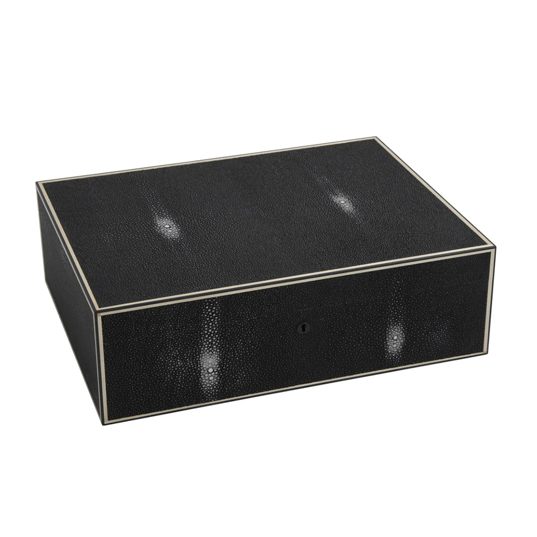 Elie Bleu Black Shagreen -  110 Count Humidor
