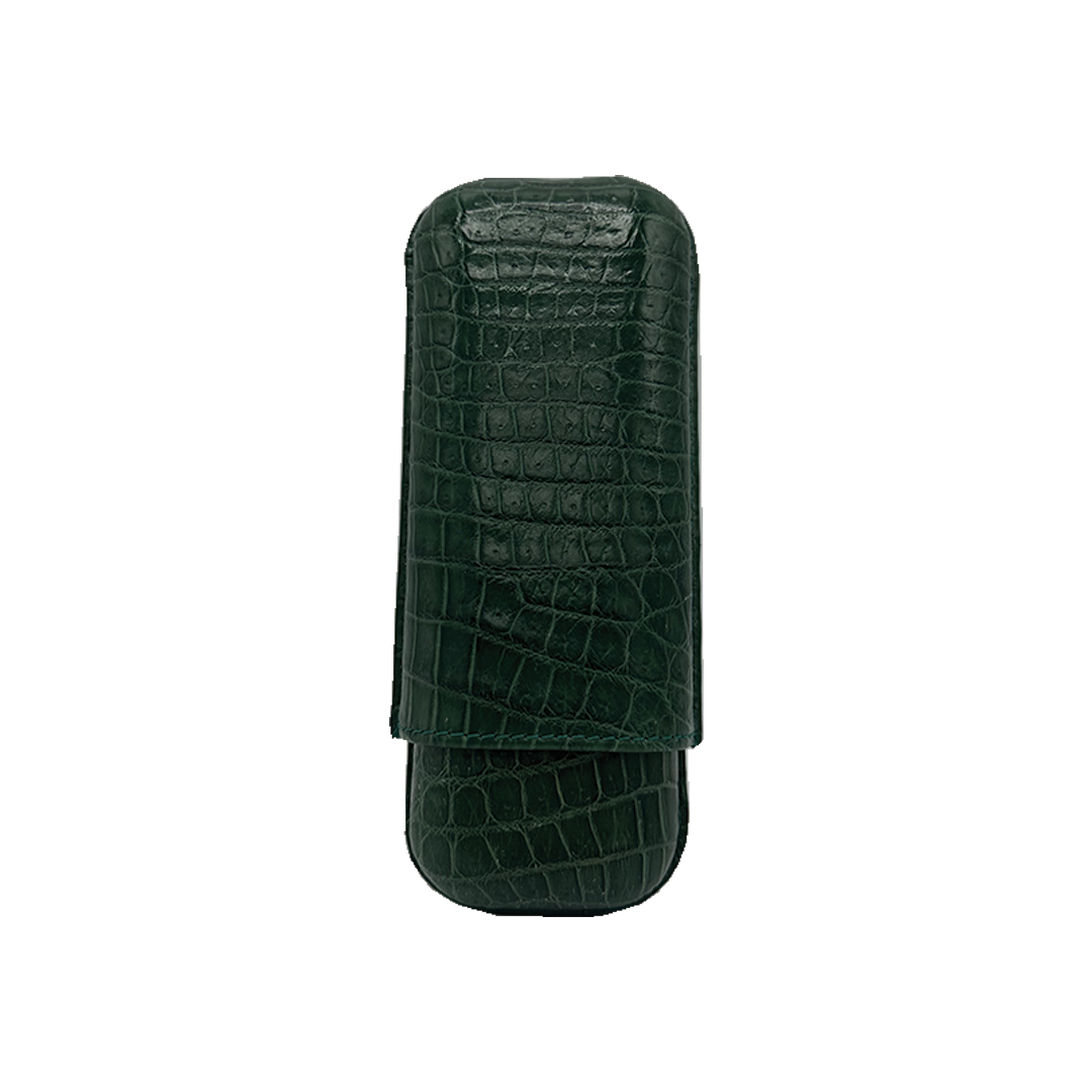 Edward Sahakian 2 cigar case - Green Croc – Davidoff London Edward Sahakian 2 cigar case - Green Croc – Davidoff London