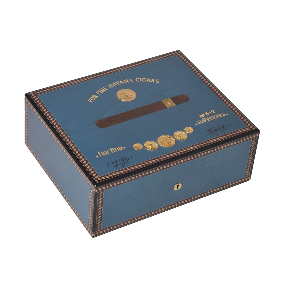 Elie Bleu Medals Blue Sycamore - 75 Count Humidor – Davidoff London