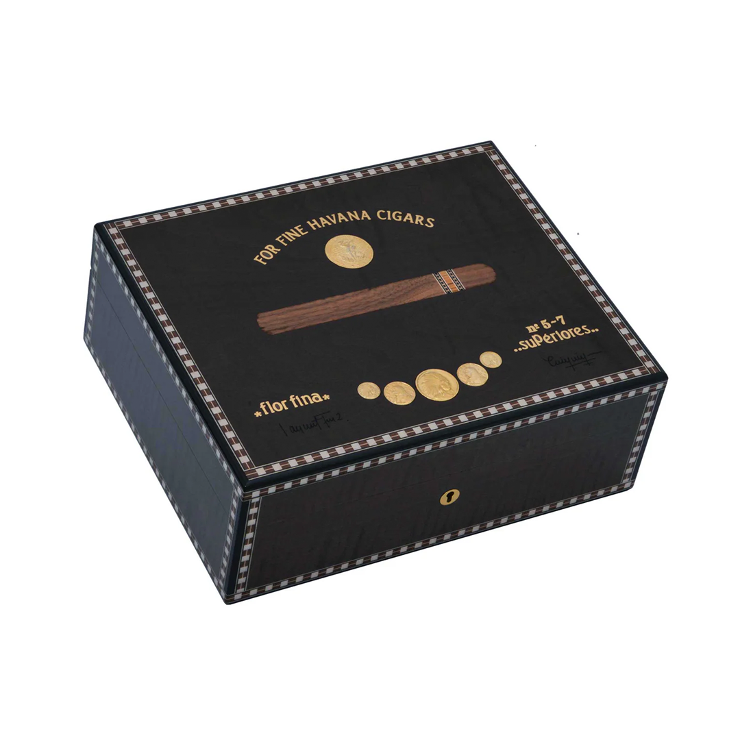 Elie Bleu Medals Black Sycamore -  75 Count Humidor