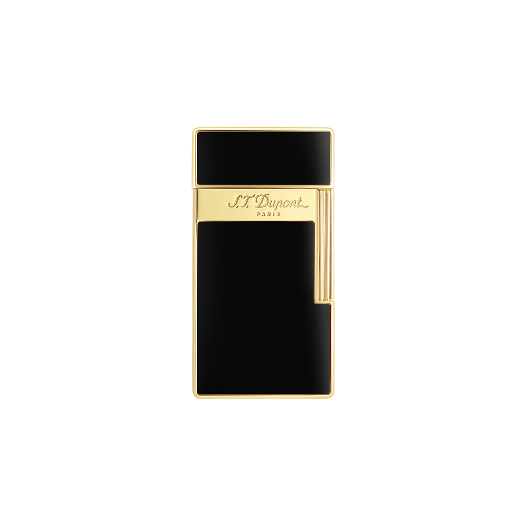 S.T. Dupont Lacquered Black & Gold Biggy Lighter