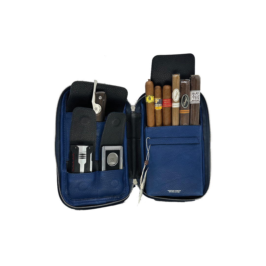 The Cigar Holder Cigar Case - Blue & Black
