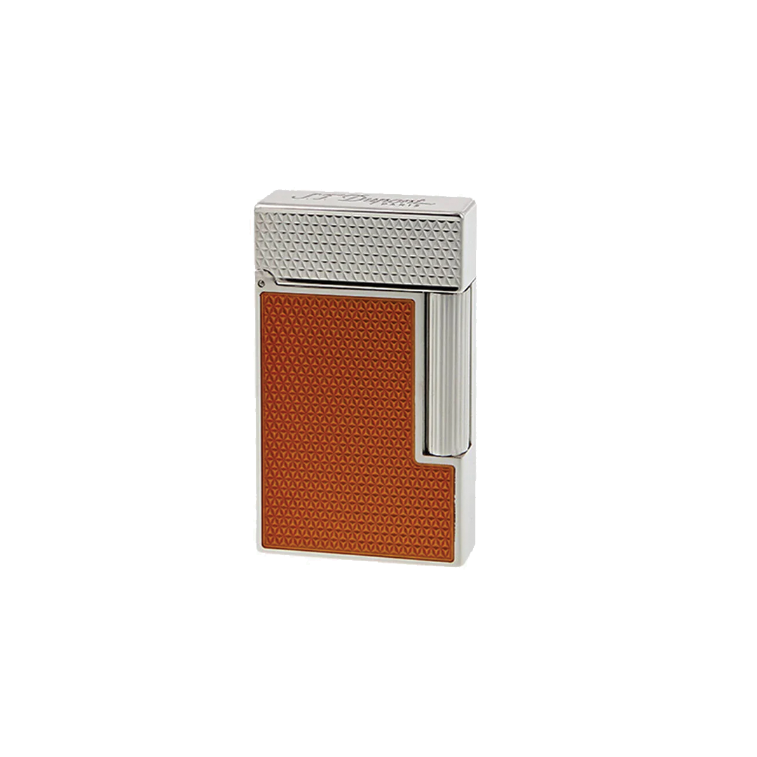 S.T. Dupont Ligne 2 Bright Orange Lacquer Guilloche Lighter